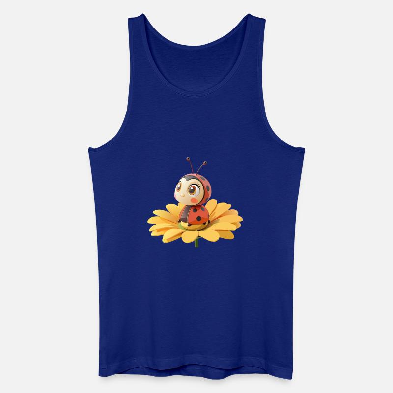Coccinelle mignonne sur une fleur - Débardeur bio Homme - bleu roi
