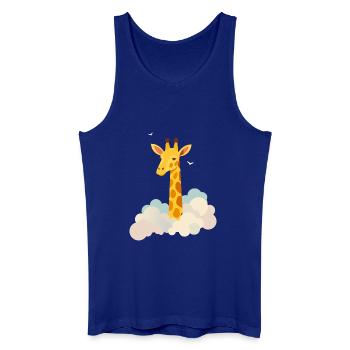 Douce girafe au-dessus des nuages – Motif onirique - Débardeur bio Homme - bleu roi - Devant