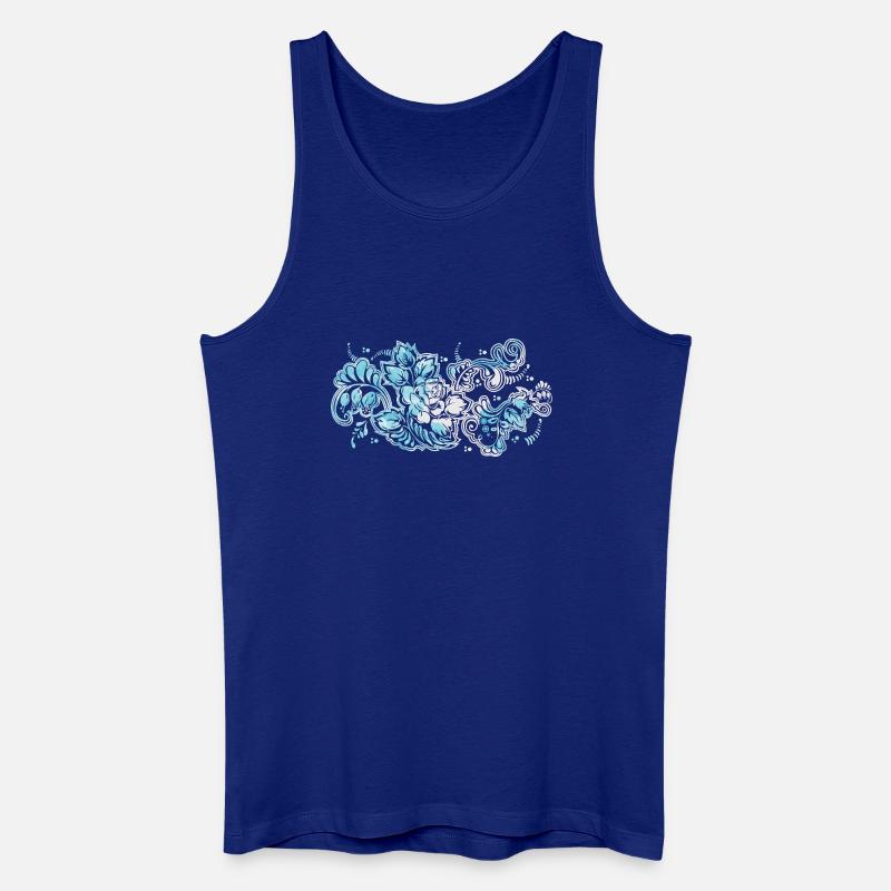 Blauer Blumen-Muster - Männer Bio Tank Top - Königsblau