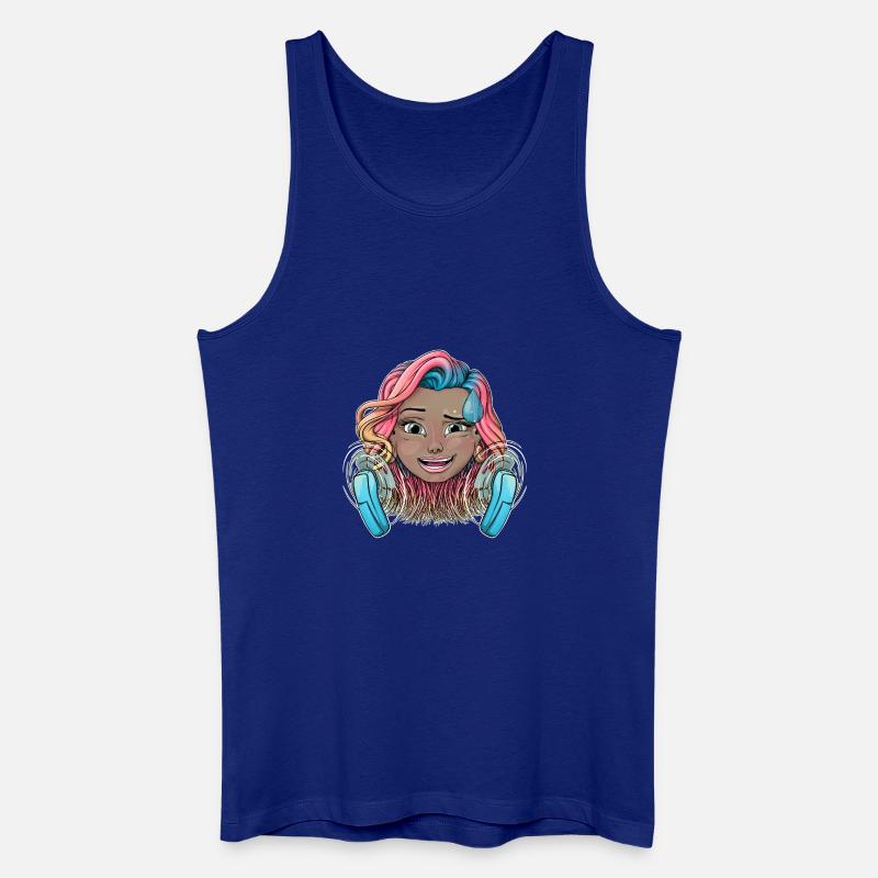 Buntes warmes Mädchen mit Fächern - Männer Bio Tank Top - Königsblau