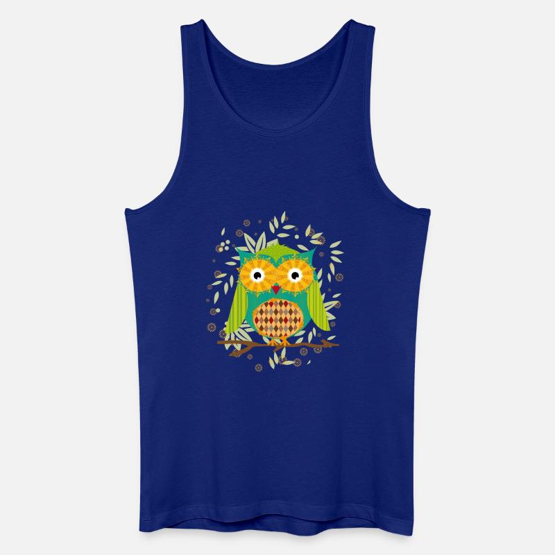 kunstvoll gestaltete Eule mit Patchwork-Muster - Männer Bio Tank Top - Königsblau