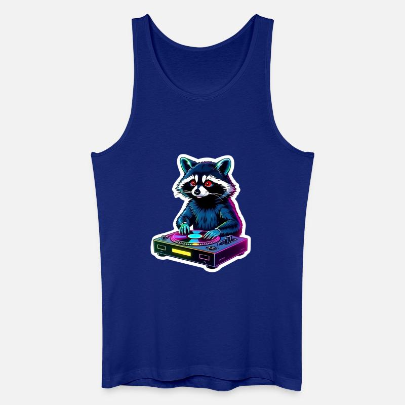 DJ Waschbär Retro Vibes - Männer Bio Tank Top - Königsblau