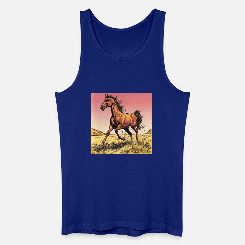 Dynamischer Wildpferd-Print - Männer Bio Tank Top - Königsblau