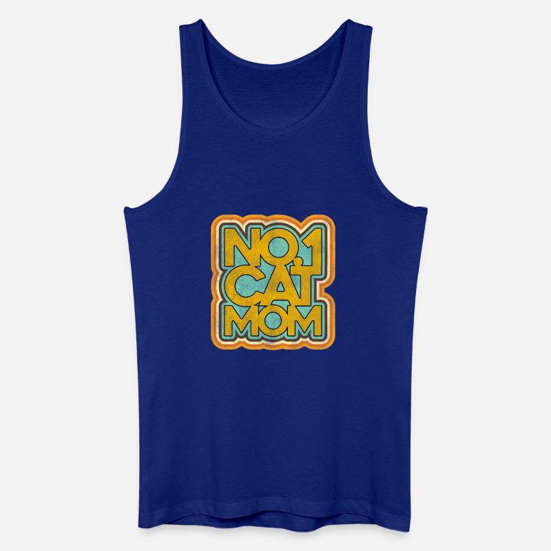 Katze Mama Nummer Eins Retro Abzeichen - Männer Bio Tank Top - Königsblau