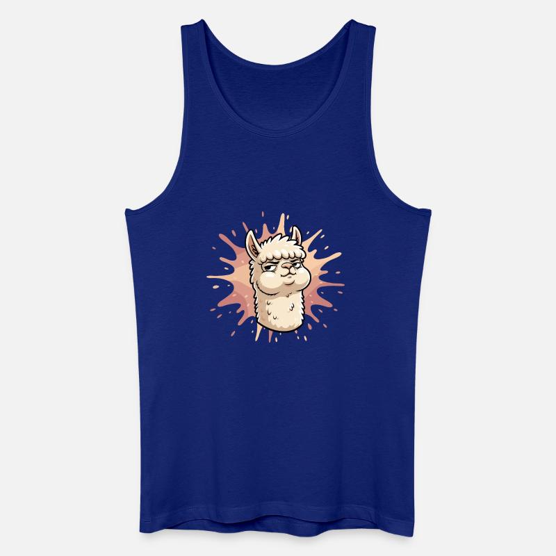 Selbstbewusste Llama Splash - Männer Bio Tank Top - Königsblau