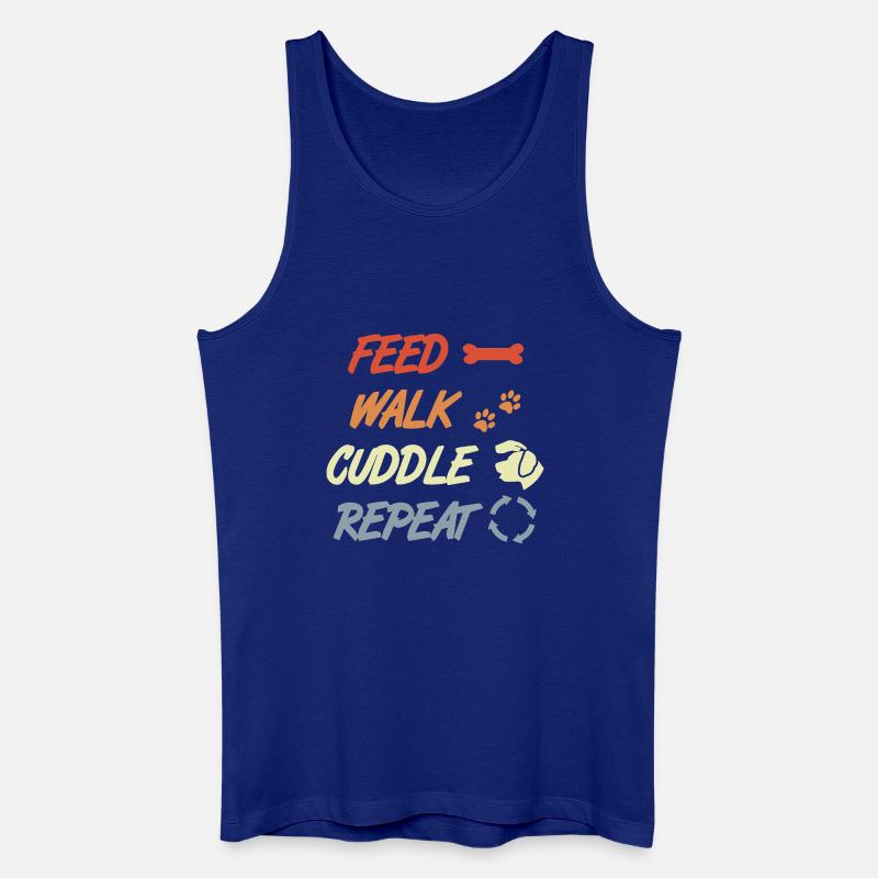 Feed Walk Cuddle Repeat – Hundeliebe - Männer Bio Tank Top - Königsblau