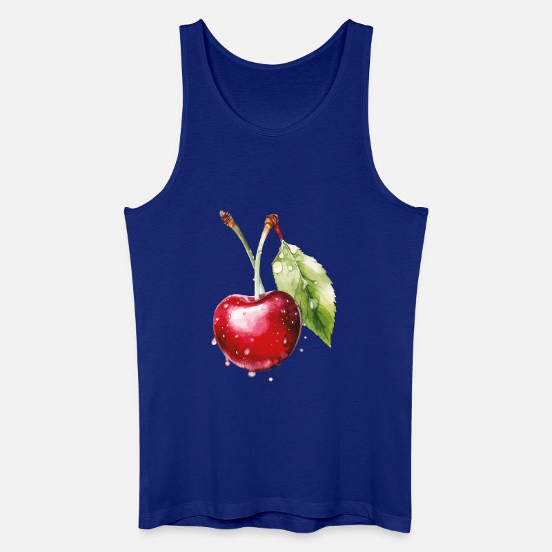 Fruchtige Kirsche mit Wassertröpfchen - Männer Bio Tank Top - Königsblau