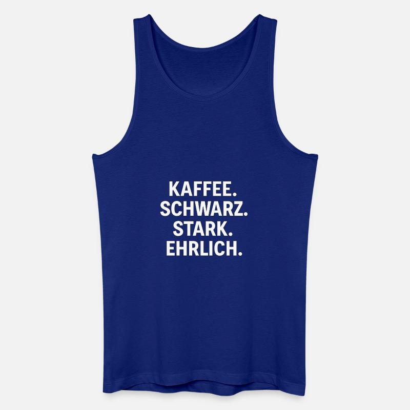 Kaffeespruch - Kaffe, schwarz, stark, ehrlich - Männer Bio Tank Top - Königsblau