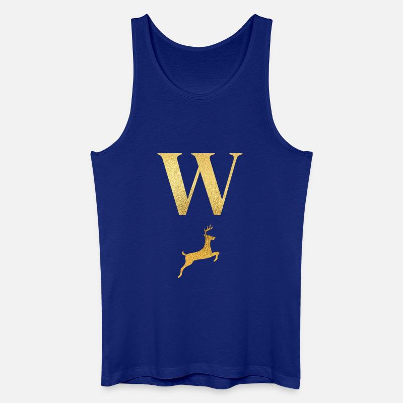 Buchstabe w Goldener Hirsch - Geschenkidee - Männer Bio Tank Top - Königsblau