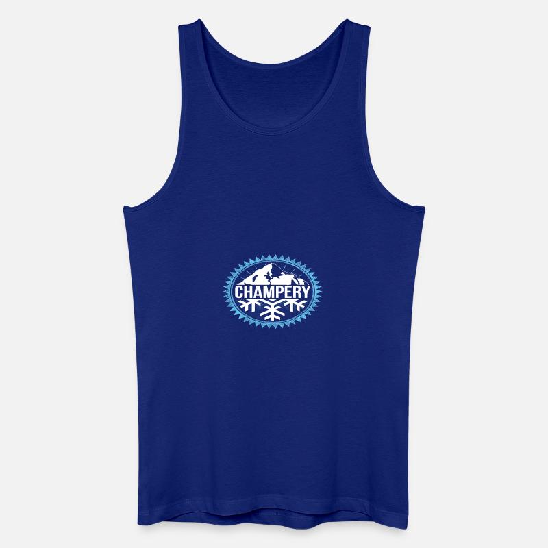 Champery Winter Berge - Männer Bio Tank Top - Königsblau