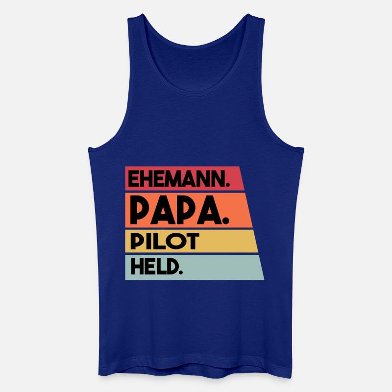 Ehemann Papa Pilot Held - Männer Bio Tank Top - Königsblau