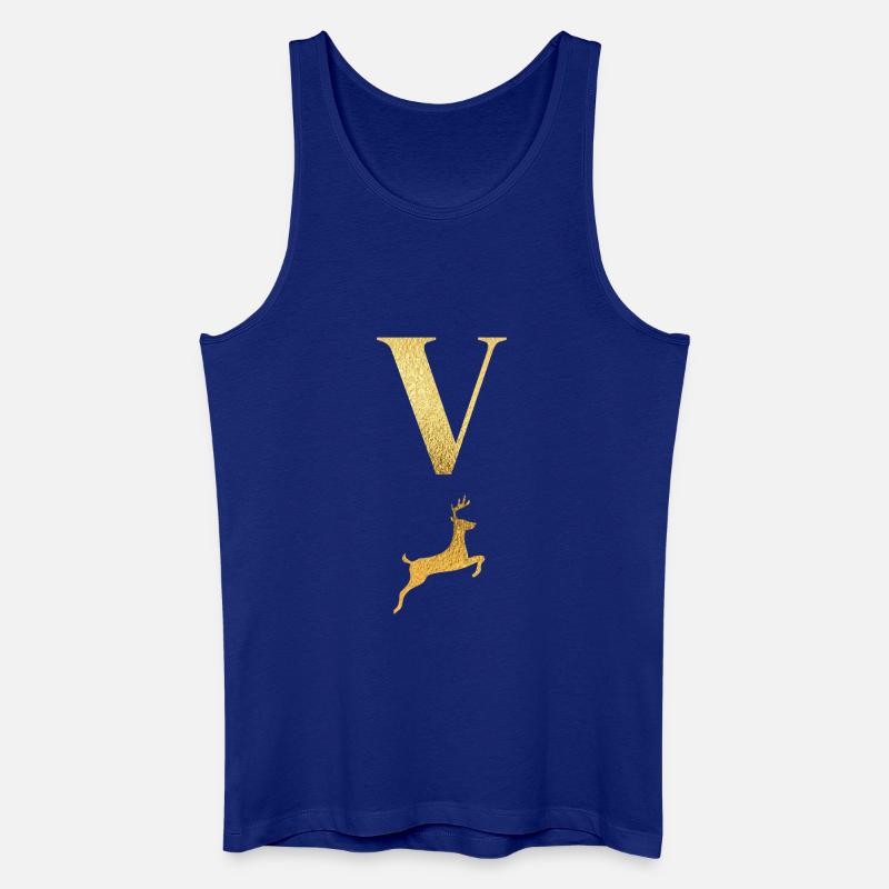 Buchstabe v goldener Hirsch - Geschenkidee - Männer Bio Tank Top - Königsblau