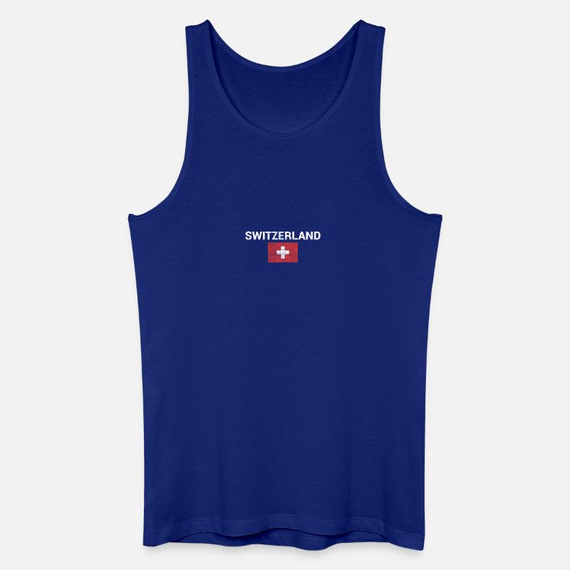 Schweizer Wortzeichen mit Flaggenemblem - Männer Bio Tank Top - Königsblau