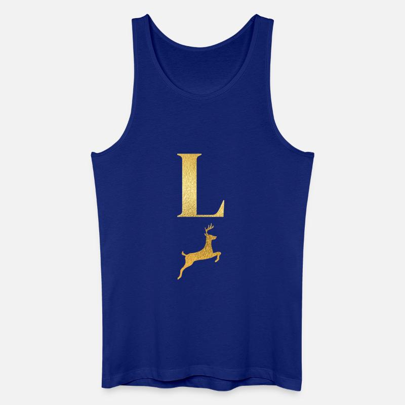 Buchstabe l Goldener Hirsch - Geschenkidee - Männer Bio Tank Top - Königsblau