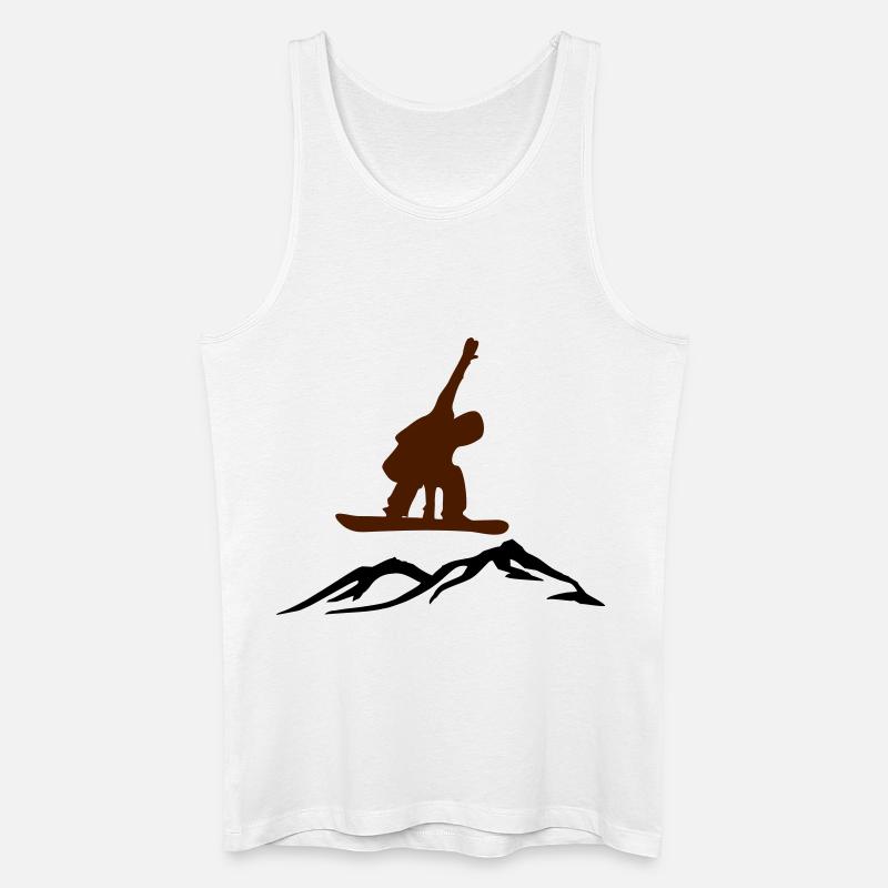 Snowboarder über Berg - Männer Bio Tank Top - Weiß