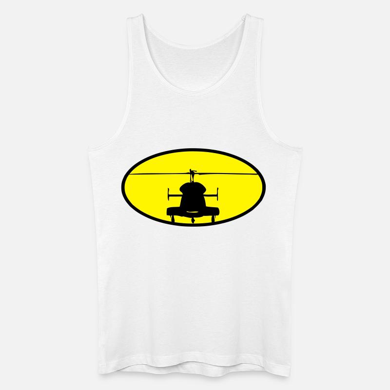 Hubschrauber Logo - Männer Bio Tank Top - Weiß