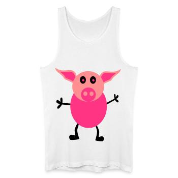 Schweine Männchen - Männer Bio Tank Top - Weiß - Vorne