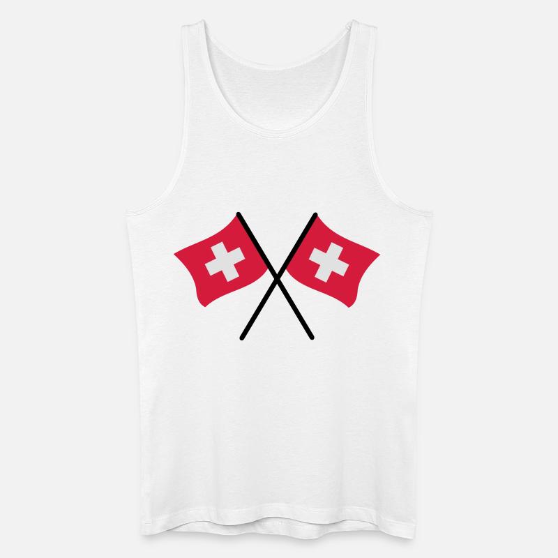 Schweizer Flaggen - Männer Bio Tank Top - Weiß