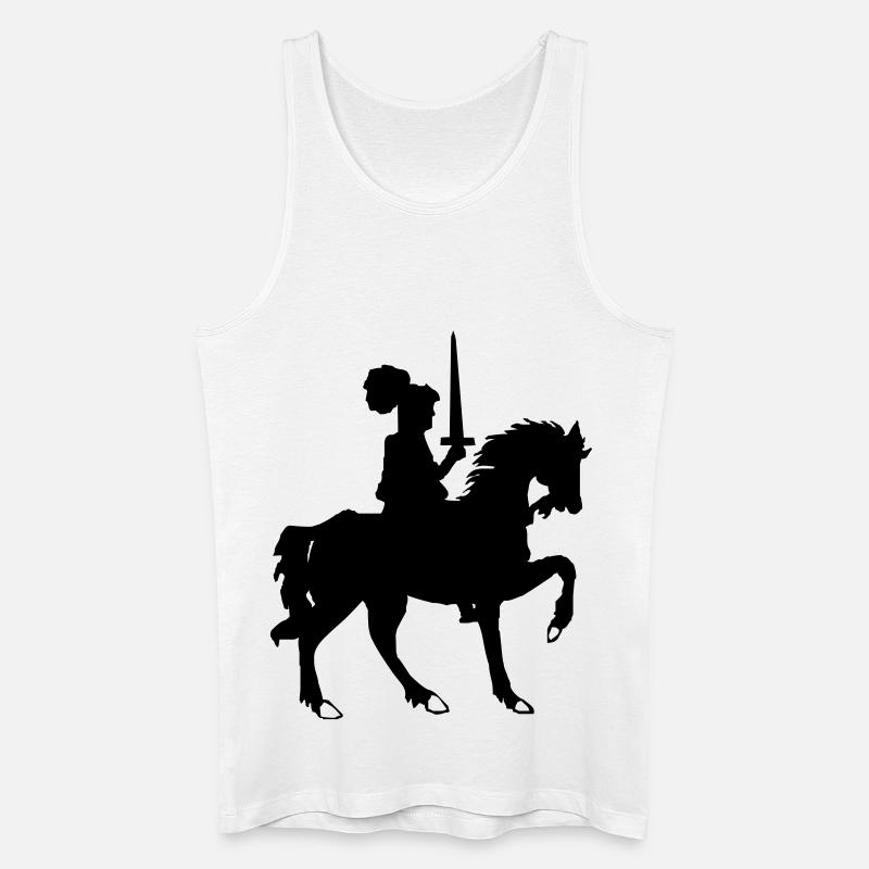 Cavaliere con spada e cavallo - Canotta ecologica da uomo - bianco