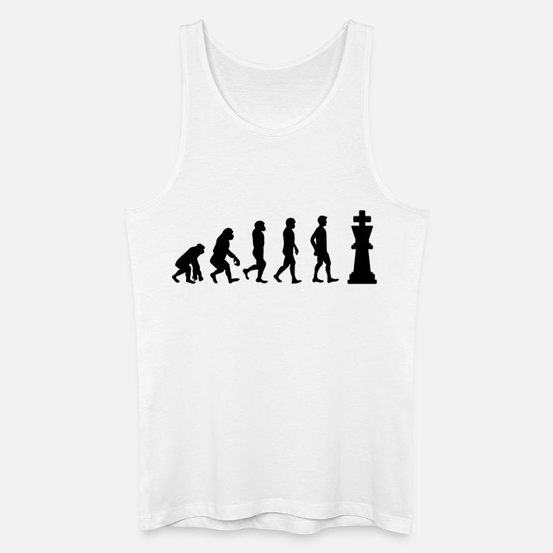 Evolution du jeu d’échecs - Débardeur bio Homme - blanc