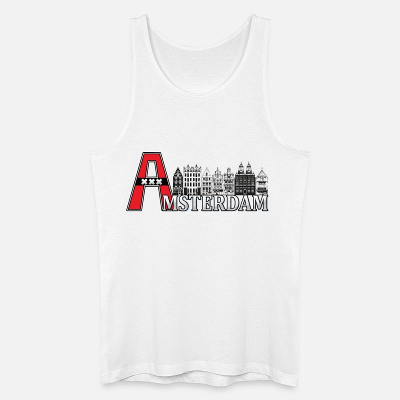 Amsterdam mit einem großen A - Männer Bio Tank Top - Weiß