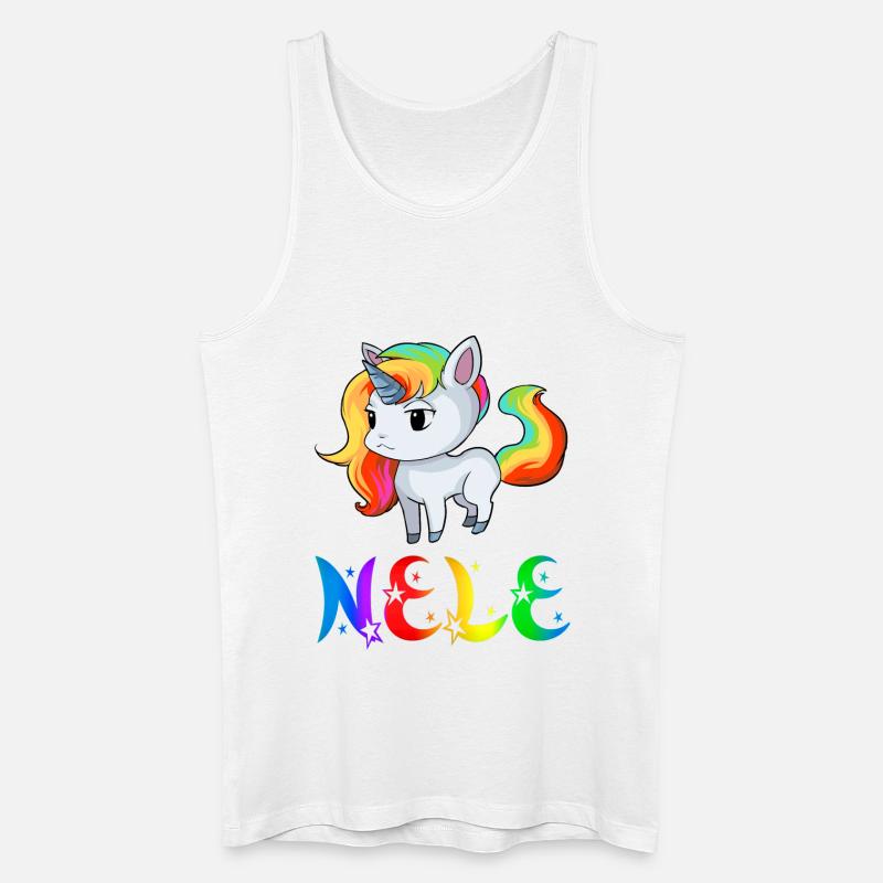 Nele Einhorn - Männer Bio Tank Top - Weiß