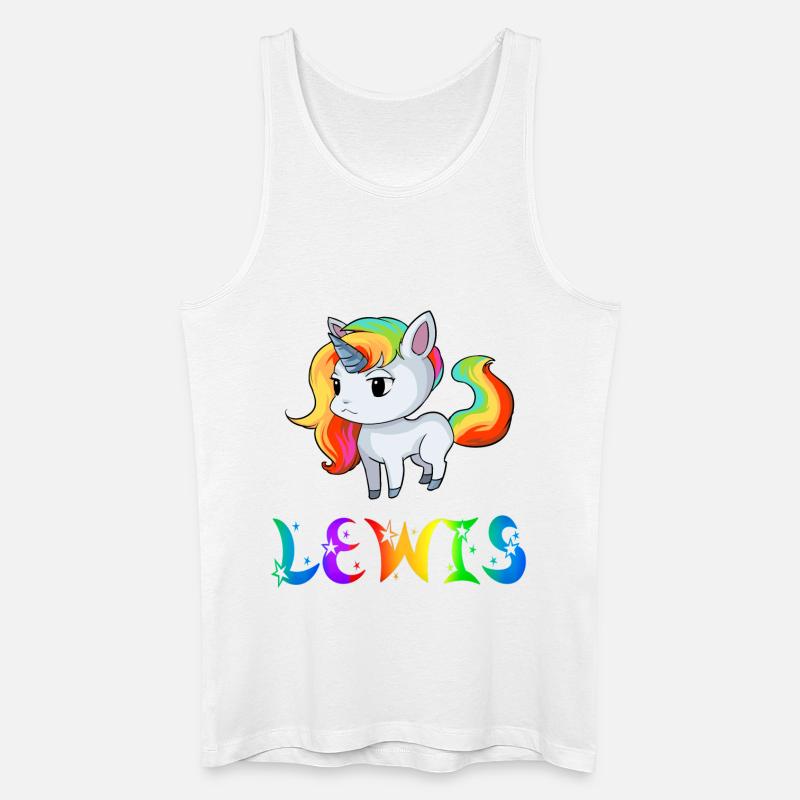 Einhorn Lewis - Männer Bio Tank Top - Weiß