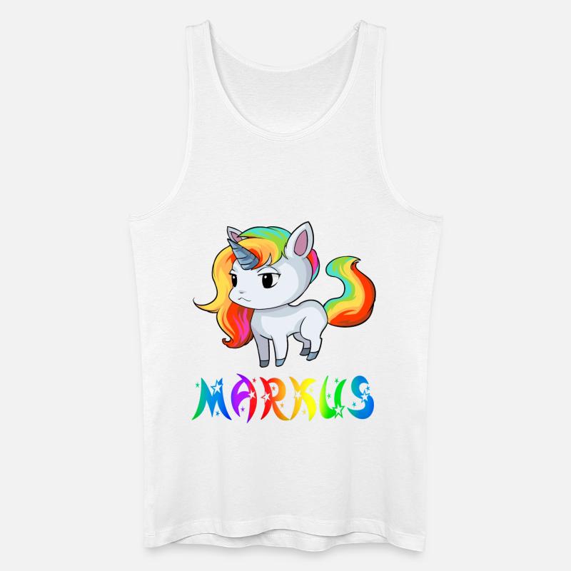 Einhorn Markus - Männer Bio Tank Top - Weiß