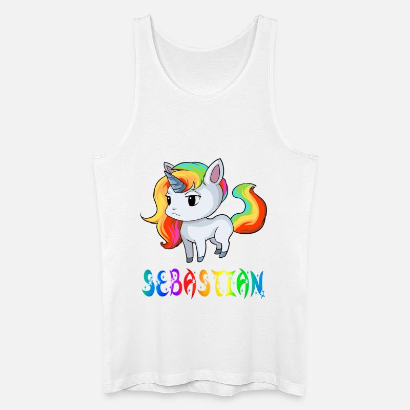 Einhorn Sebastian - Männer Bio Tank Top - Weiß
