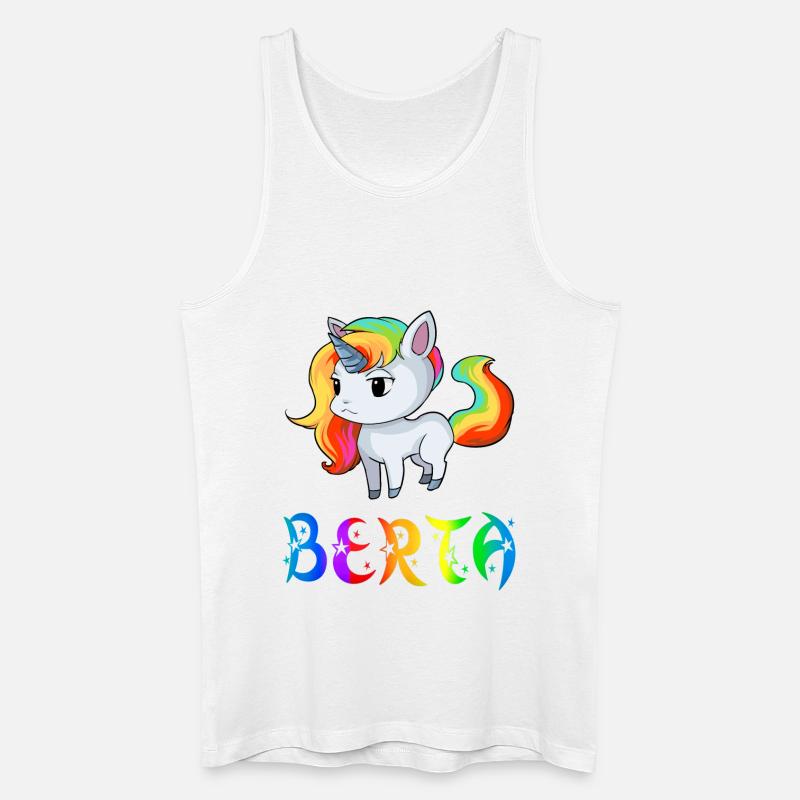 Einhorn Berta - Männer Bio Tank Top - Weiß