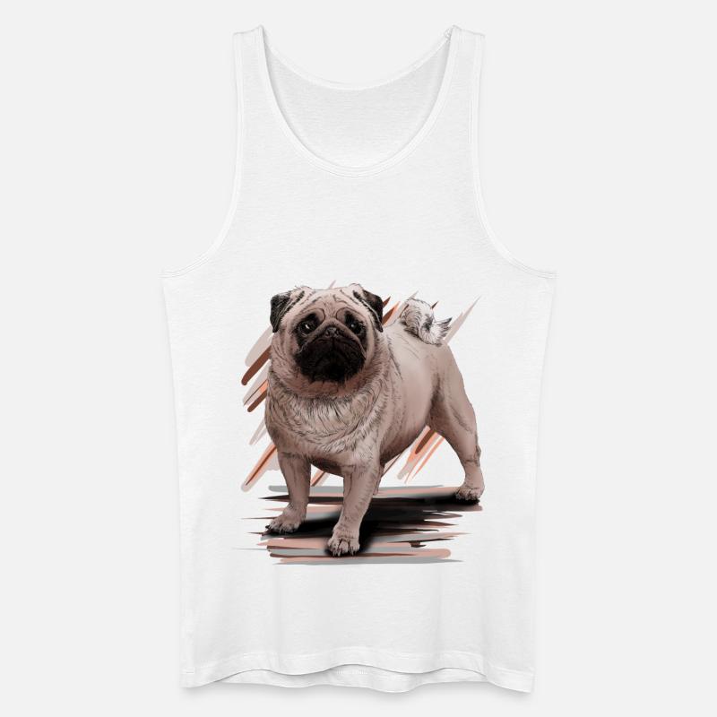 Mops - Männer Bio Tank Top - Weiß