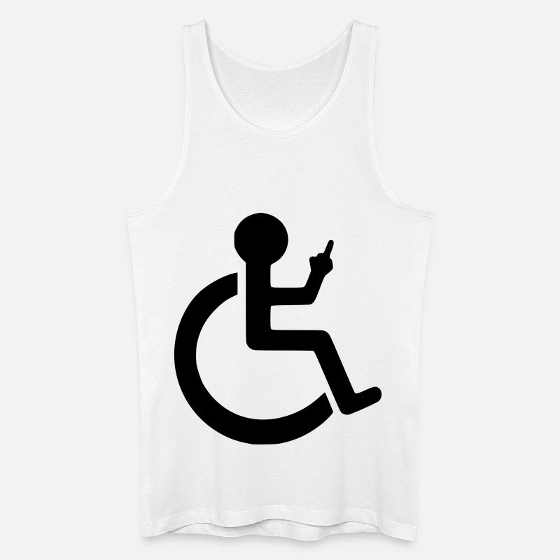 Rollstuhlfahrer mit Mittelfinger # - Männer Bio Tank Top - Weiß