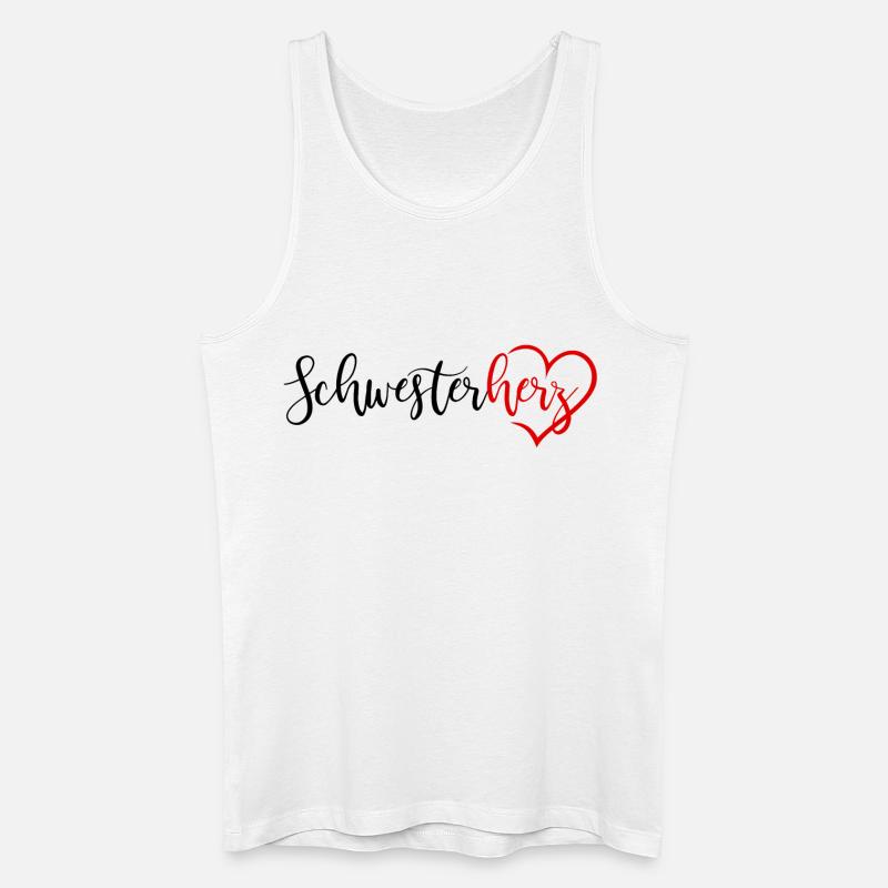 Schwesterherz - Männer Bio Tank Top - Weiß