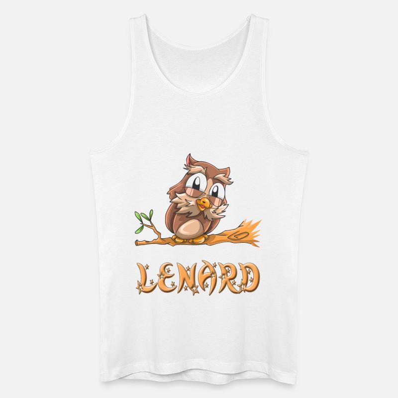 Eule Lenard - Männer Bio Tank Top - Weiß