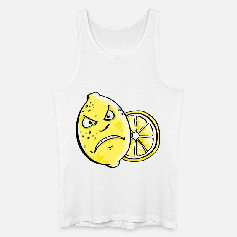 Bin Sauer - Zitrone - Zitrusfrucht - Männer Bio Tank Top - Weiß