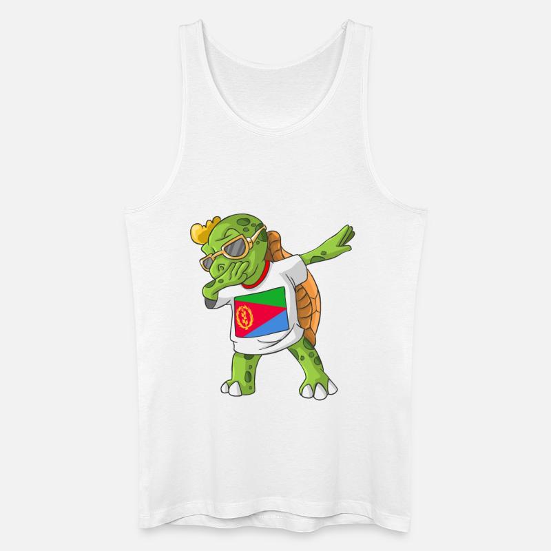 Eritrea Dabbing Schildkröte - Männer Bio Tank Top - Weiß
