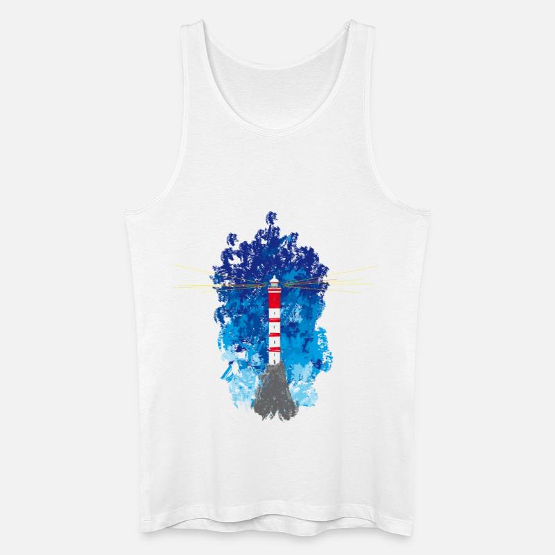 Leuchtturm - Männer Bio Tank Top - Weiß