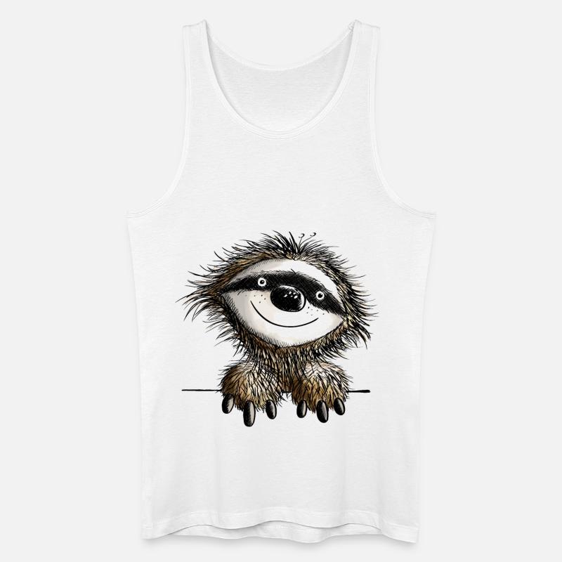 Pfiffiges Faultier - Faultiere - Comic - Fun - Männer Bio Tank Top - Weiß