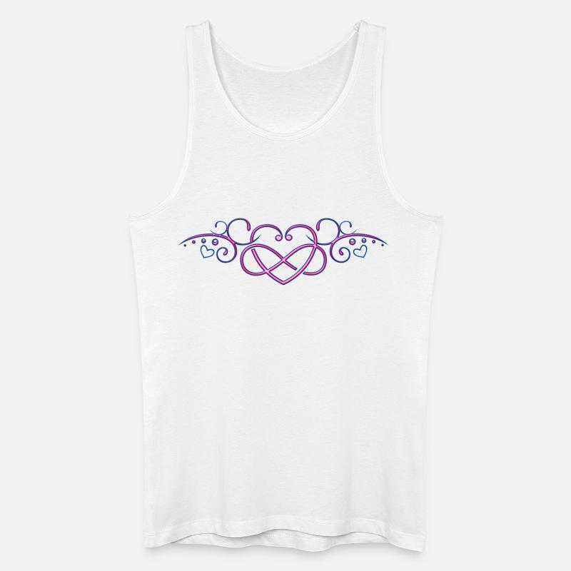 Herzen mit Unendlichkeitszeichen, pink - Männer Bio Tank Top - Weiß
