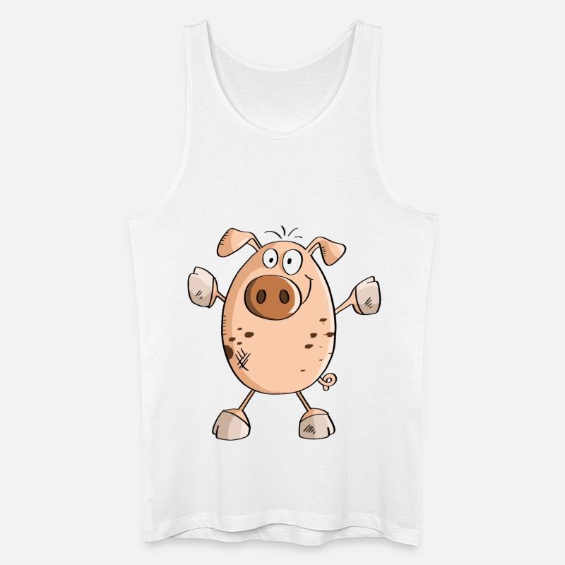 Saustarkes Schwein - Schweine - Eber - Bache - Männer Bio Tank Top - Weiß