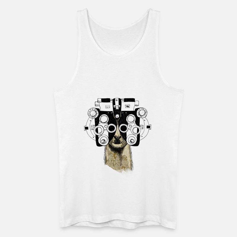 Alpaka & Phoropter - Männer Bio Tank Top - Weiß