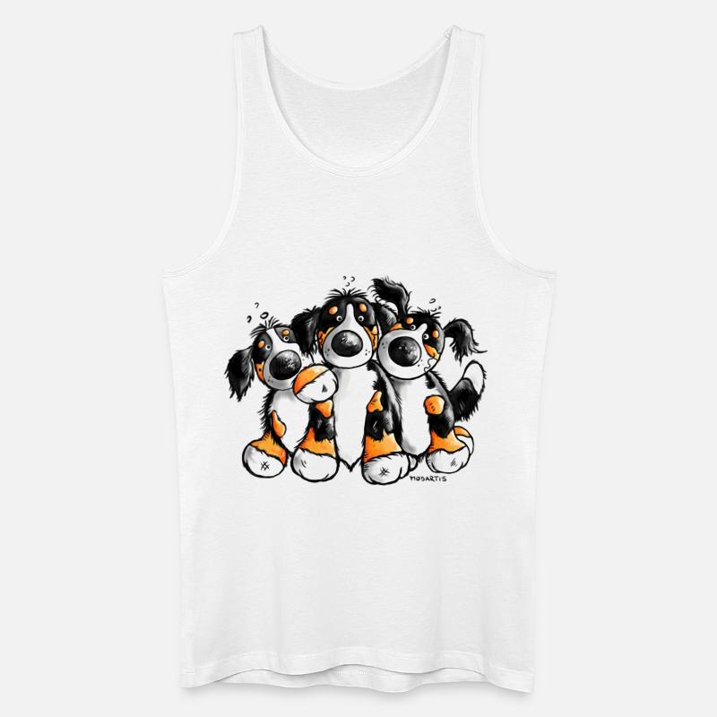 Drollige Berner Sennenhunde - Männer Bio Tank Top - Weiß