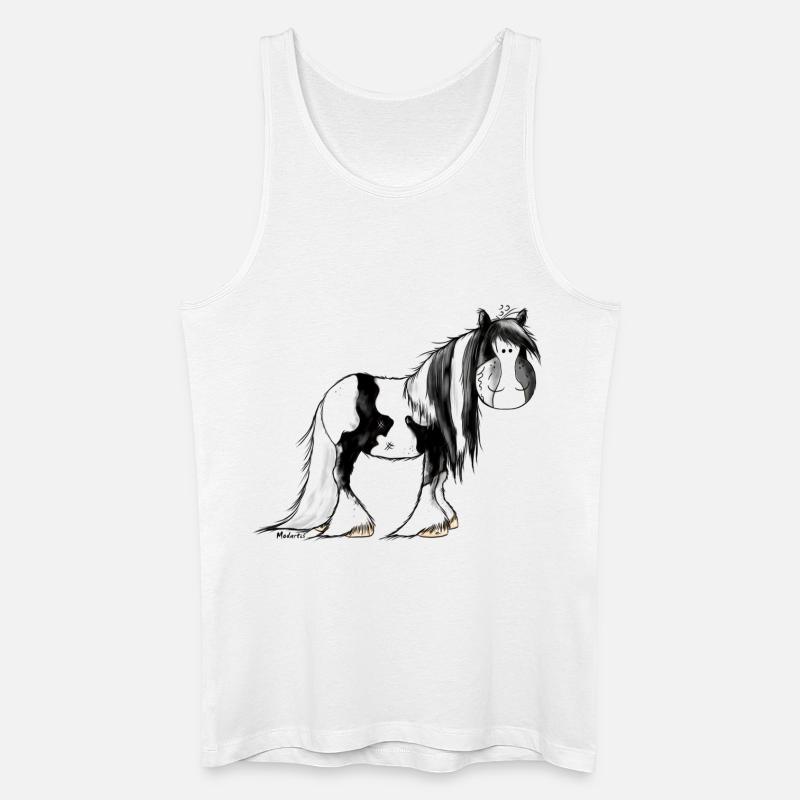 Gypsy Cob - Irish Cob – Pinto – Cheval - Débardeur bio Homme - blanc