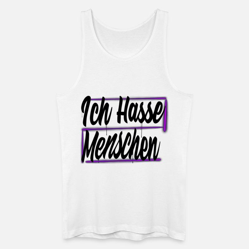 Ich hasse Menschen - Männer Bio Tank Top - Weiß