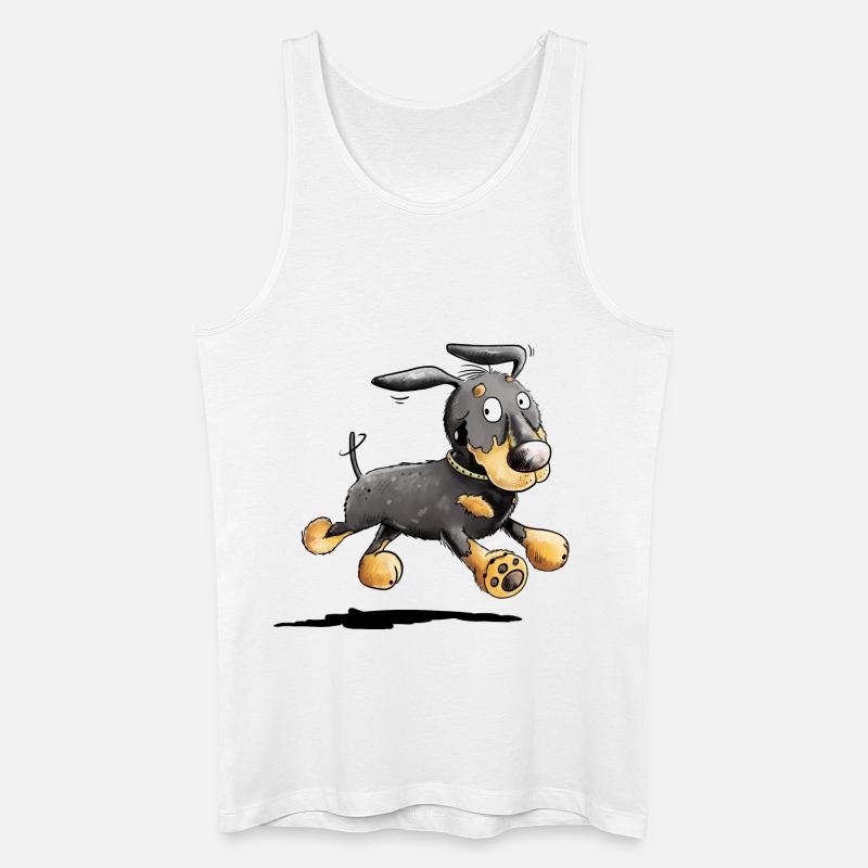 Flotter Dackel - Dachshund - Teckel - Geschenk - Männer Bio Tank Top - Weiß