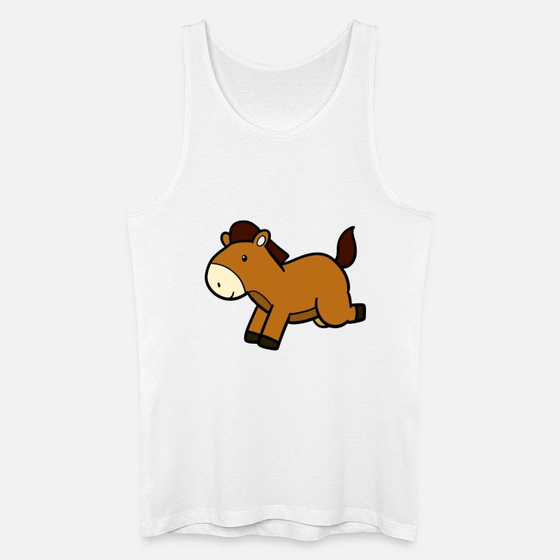 Springendes Pferd - Männer Bio Tank Top - Weiß