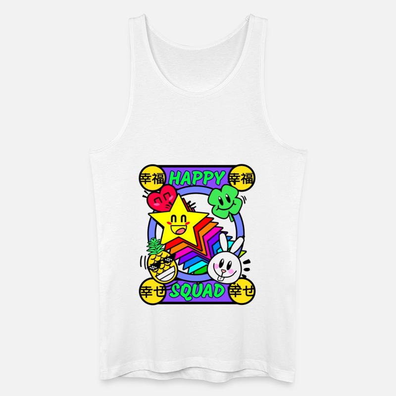 Happy Squad Star - Männer Bio Tank Top - Weiß
