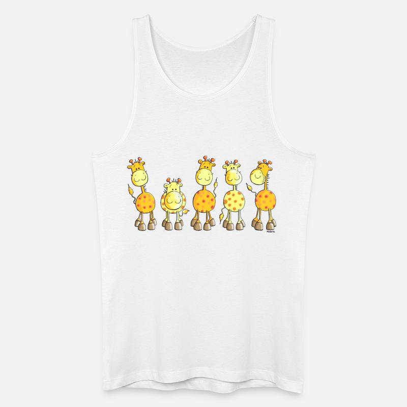 Funny Giraffes - Giraffe - Männer Bio Tank Top - Weiß