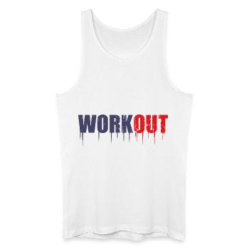 Work Out - Männer Bio Tank Top - Weiß - Vorne