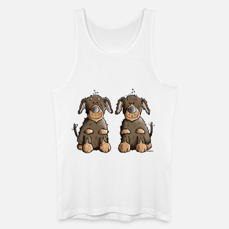 Dackel Duo - Männer Bio Tank Top - Weiß